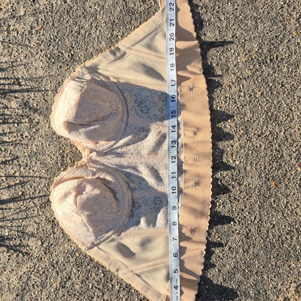 Vintage Beige/Tan Plastic Boned Corset Bustier 34B- Jezebel Renee of Hollywood - Picture 7 of 9